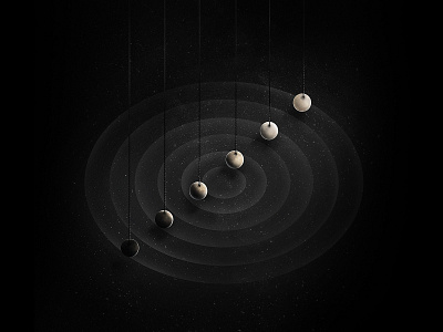 Phases conceptual digital illustration graphicdesign illustration moon moon phases pendulum space wallpaper