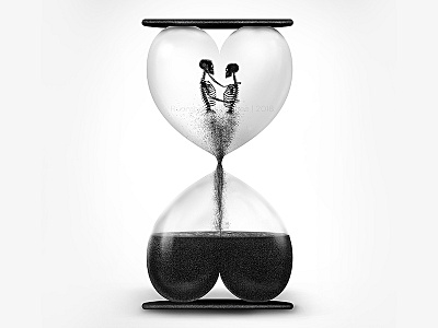 E T E R N I T Y conceptual couple dark eternity hourglass illustration infinite loop love monochrome surreal