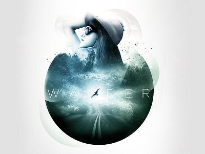 W A N D E R - IV conceptual design dream exposure graphic muted nature photomanipulation surreal travel