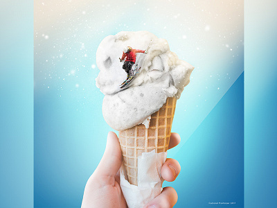 Ice Cream Skiing concept cone digitalart graphicdesign icecream magazine manipulation photomanipulation photoshop visualart