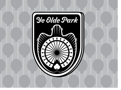 YeOldePark 2d amusement park badge balloons black and white dribbbleweeklywarmup ferris wheel fun identity illustrator logo olde park rides rollercoaster theme park vector vintage weekly warm up weeklywarmup