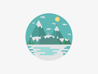 Mountain With Snow branding design flat flat design logo mark moutain snow