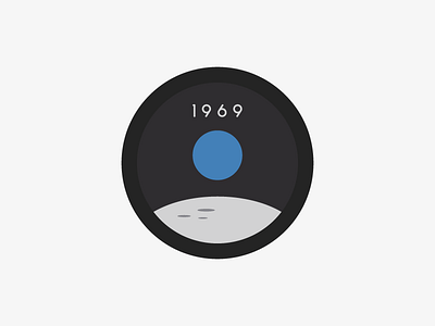 First Moon Landing 1969 badge branding design firstmoonlanding flat flat design flatdesign icon minimalist moon