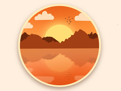 The Sunrise brushes graphic design illustration illustrator minimal procreate sun sunrise ui vector