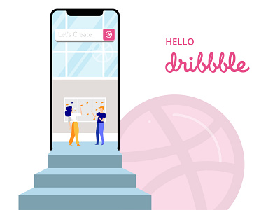 Dribbble Mobile UI Thinking Process- First Shot branding design flat illustration illustrator minimal ui ux vector