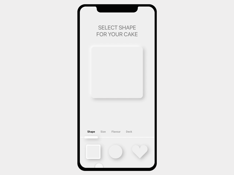 Cake Neomorphism - Mobile UI appdevelopment cake gif illustration illustration design illustrator minimal mobileui morph morphing neomorphism sketchapp ui ux vector