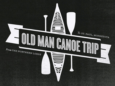 Old Man Canoe Trip logo typography