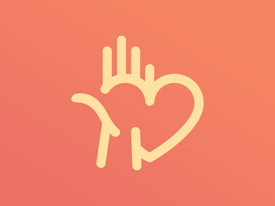 Hand + Heart 1 hand heart icon logo