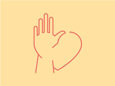 Hand + Heart 2 hand heart icon logo