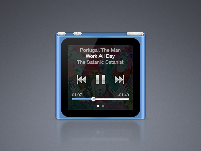 iPod nano 6G apple black blue bowtie button buttons device interface ipod music nano progress replica