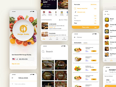 Hunger buddy Food app android app app design buddy food app food delivery app restaurants uiux