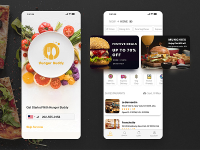 Hunger buddy Food app android app app design challenge concept delivery food app ios