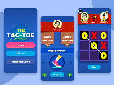 Tic Tac Toe Game Design app art casual game design game gameui icons logo multiplayer ui