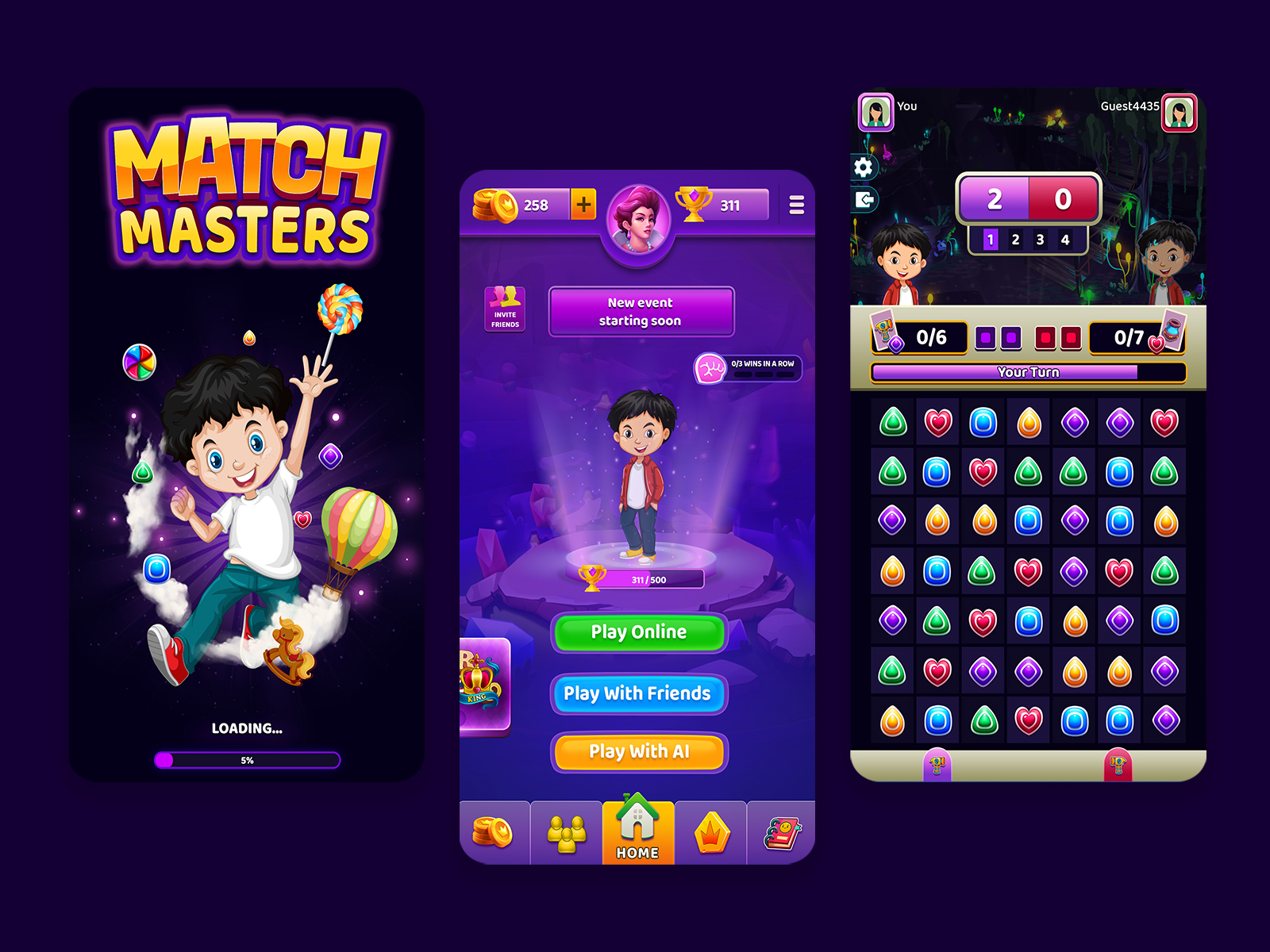 Match Master mobile game. by Dewang Sharma on Dribbble