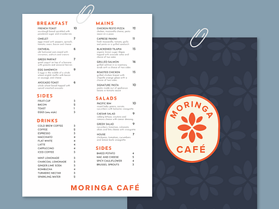 Moringa Café Menu Branding