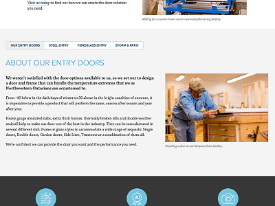 Northern Window & Door / Sub Page Detail blue gray responsive web website