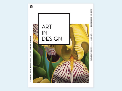 'Art In Design' Direction concept flowers iris poster spring wip yellow