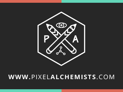 PixelAlchemists.com alchemist company design line logo pixel simple