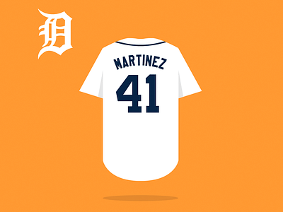 Tigers Jersey Illustration baseball detroit flat jersey michigan mlb sports tigers