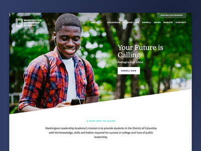Washington Leadership Academy nonprofit squarespace ui web design