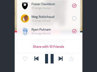 Daily UI #10 – Social Share app blur daily ui ios mobile music music app player share social ui