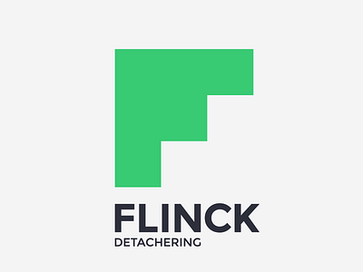 FLINCK. atrokhau clean crisp f flat flat ui green logo minimal simple type typography