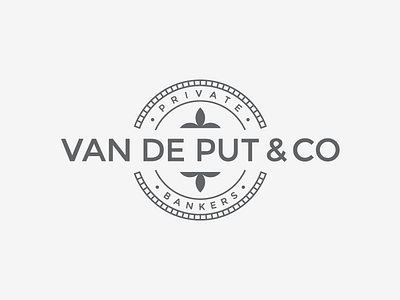 VAN DE PUT atrokhau bank circle crisp gray lettering logo logotype minimal simple typo typography