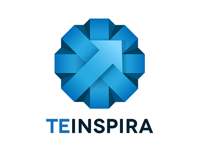 TEINSPIRA atrokhau blue circle clean crisp flat flat ui pro logo logotype minimal minimalist simple