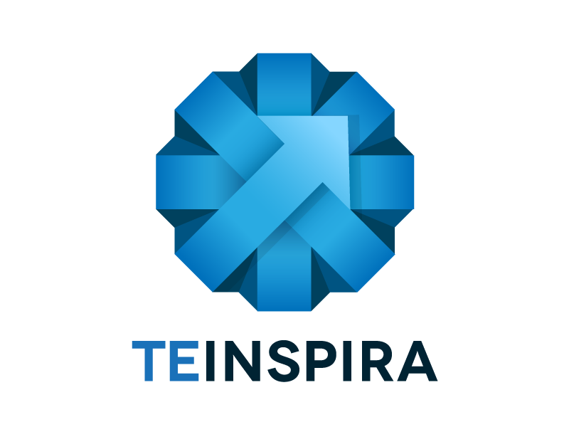 TEINSPIRA minimal simple logo crisp circle atrokhau logotype clean blue flat flat ui pro minimalist