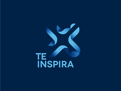 TEINSPIRA atrokhau blue circle clean crisp flat flat ui pro logo logotype minimal minimalist simple