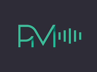 PM atrokhau clean crisp design flat geometry logo minimal minimalist simple type typography