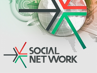 Social Net Work arrow atrokhau background branding business circle collage color colors creative custom design digital font geometric graphic design green logo logotype portfolio type typo typographic typography web web design web design webdesign website