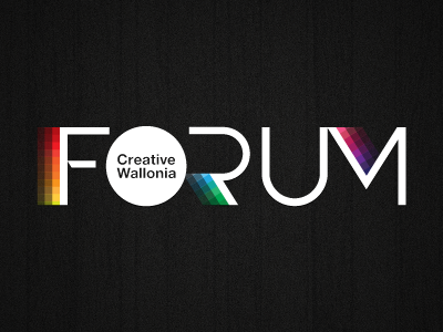 Forum Creative Wallonia atrokhau background black black and white brand branding business circle clean color colors creative creative wallonia custom dark design digital font geometric gradient graphic design logo logotype type