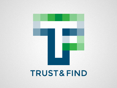 Trust & Find atrokhau blue geometric green typo typography