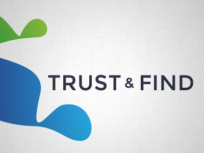 Trust & Find atrokhau blue geometric green typo typography