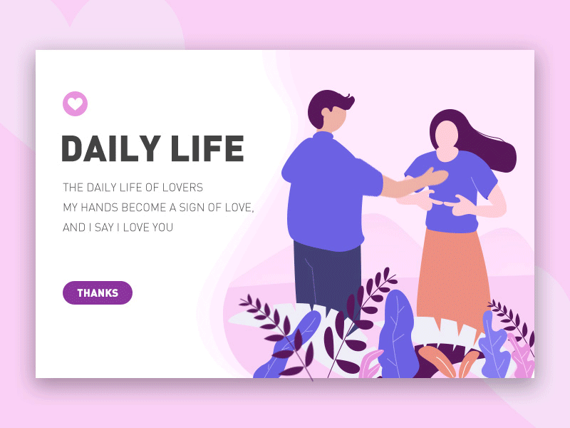 The daily life of lovers animation design flat illustration lovers vector