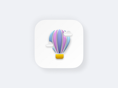 Vidoo app icon 3d app balloon branding cloud color design edit graphic design icon illustration interface logo mobile skeuomorphism ui ux video web