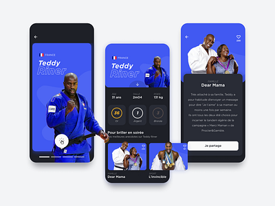 Irys - Athletes Profile UI app app design application design interface mobile olympic olympic games sport sports ui ui interface uiux userinterface ux webdesign