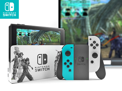 Final Fantasy VII CC - 3D Switch Redesign 3d arnold c4d cinema 4d crisis core design ff7 ff7cc final fantasy game graphism nintendo nintendo switch play switch videogames