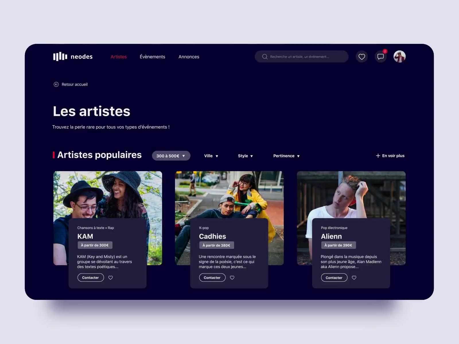 Neodes - Artists Catalog by Dimitri Allanic on Dribbble