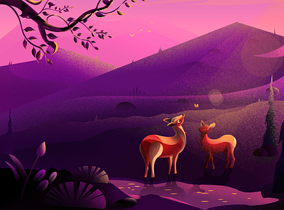 deer design illustration web