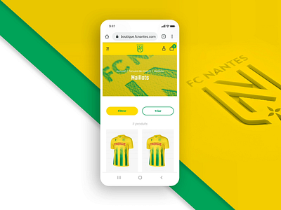 FC Nantes - Website canary design eshop football green interface interfacedesign mobile newquest sport ui ux website yellow