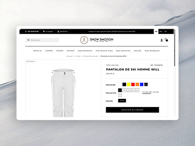 Snow Emotion - Website design ecommerce equipment high end interface luxurious luxury mountain newquest ski snow sport uiux webdesign winter