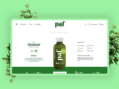 Paf le jus - Website art direction colorful design ecommerce newquest pure ui ux vegetal web website