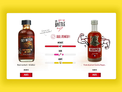 Sauce Piquante - Duels animation art direction design ecommerce illustration newquest ui ux web website