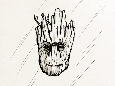 Groots head cartoon groot illustration micron pen