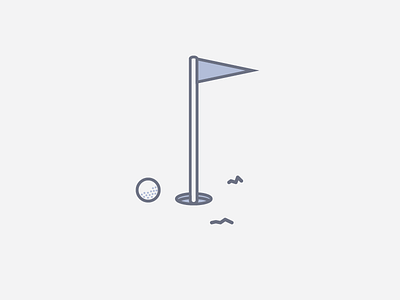 Tap in putt design golf illuatration line art simple sports