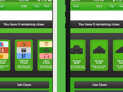 New Clue UI Concept backdoor clues green ios minimus v scrollview ui