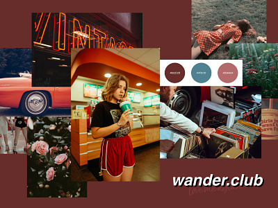 Wander.Club 80s 80s style branding club design ecommerce fashion minimal mood moodboard pink red retro style trending wander