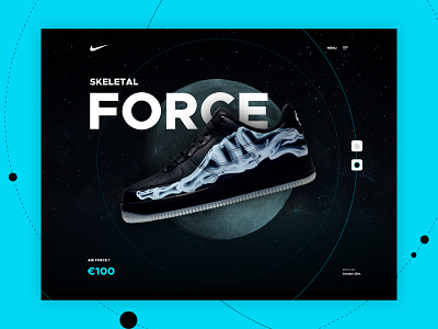 Nike Airforce 1 - Skeletal concept design mocktober mocktober2019 nike sneaker sneakers ui web design